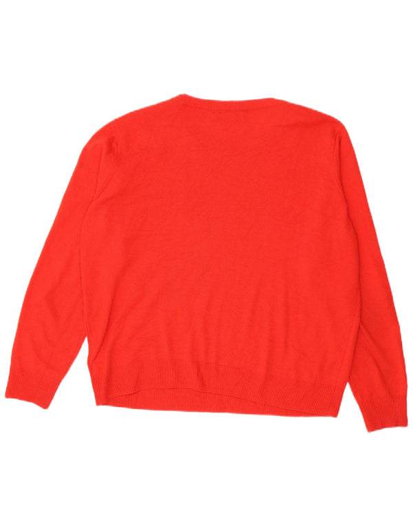Maglione maglione con scollo a barca da donna Marks & Spencer UK 16 grande rosso