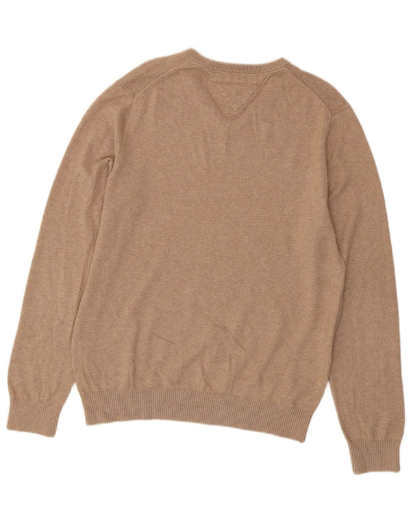 TOMMY HILFIGER Maglione da uomo con scollo a V in cotone beige medio