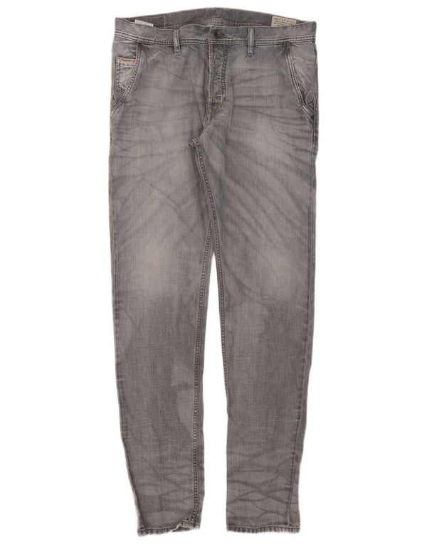 Diesel Mens Kakee Carrot Slim Jeans W34 L34 Grey Cotton