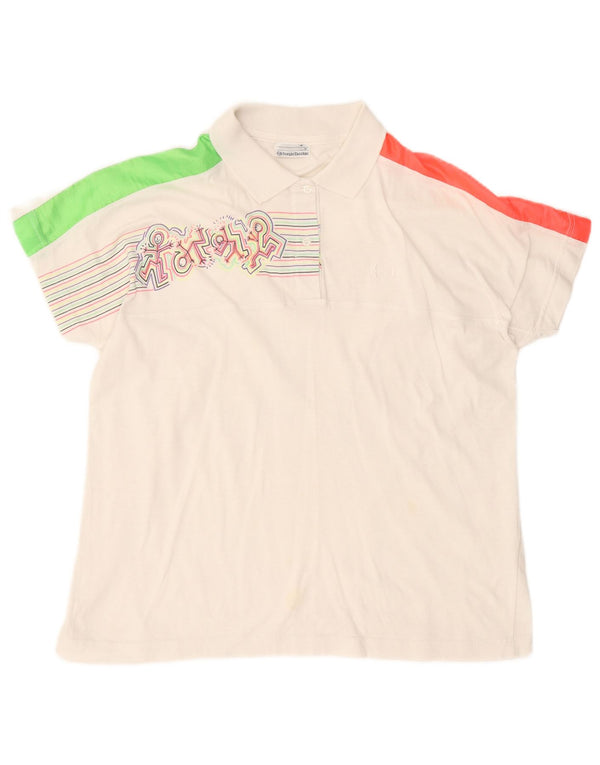 Polo grafica da uomo Sergio Tacchini grande in cotone color block bianco