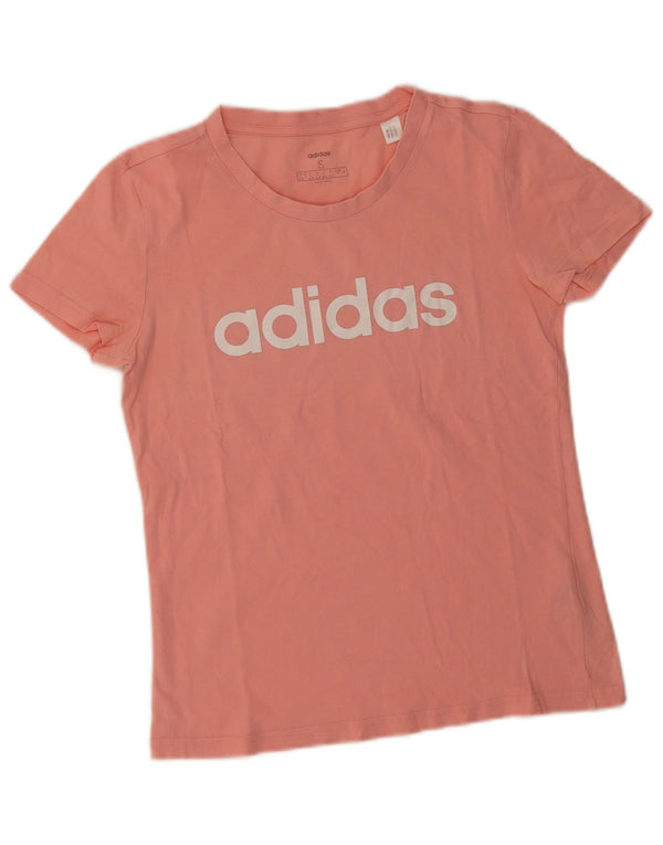 T-shirt grafica da donna Adidas Top UK 8/10 piccola in cotone rosa