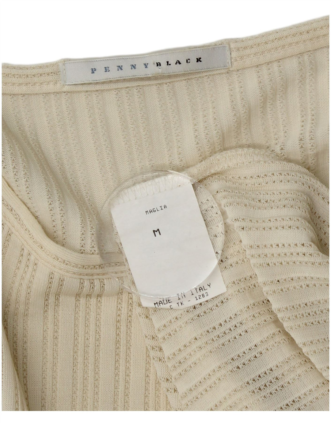 Penny Black Top da donna a maniche lunghe UK 14 Viscosa medio sporco bianco
