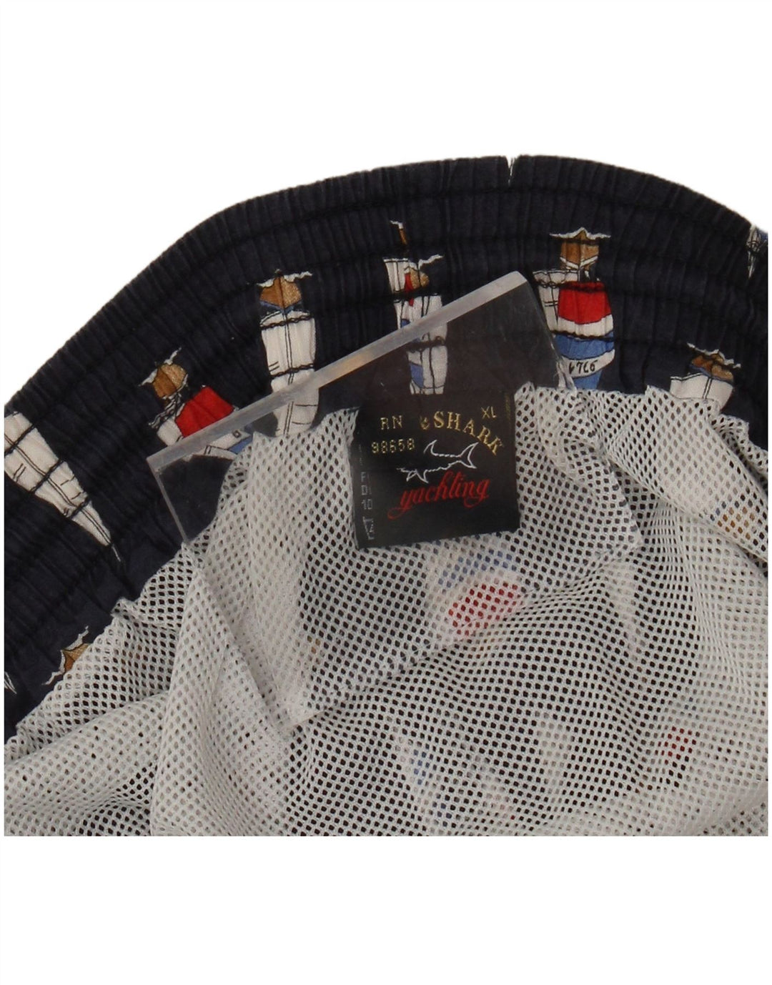 PAUL & SHARK Pantaloncini sportivi grafici da uomo XL in cotone blu navy