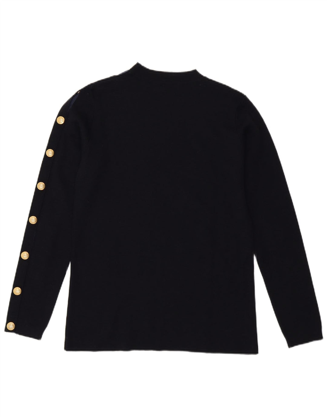 Maglione maglione da donna con collo a bottoni Gas UK 10 piccolo blu navy