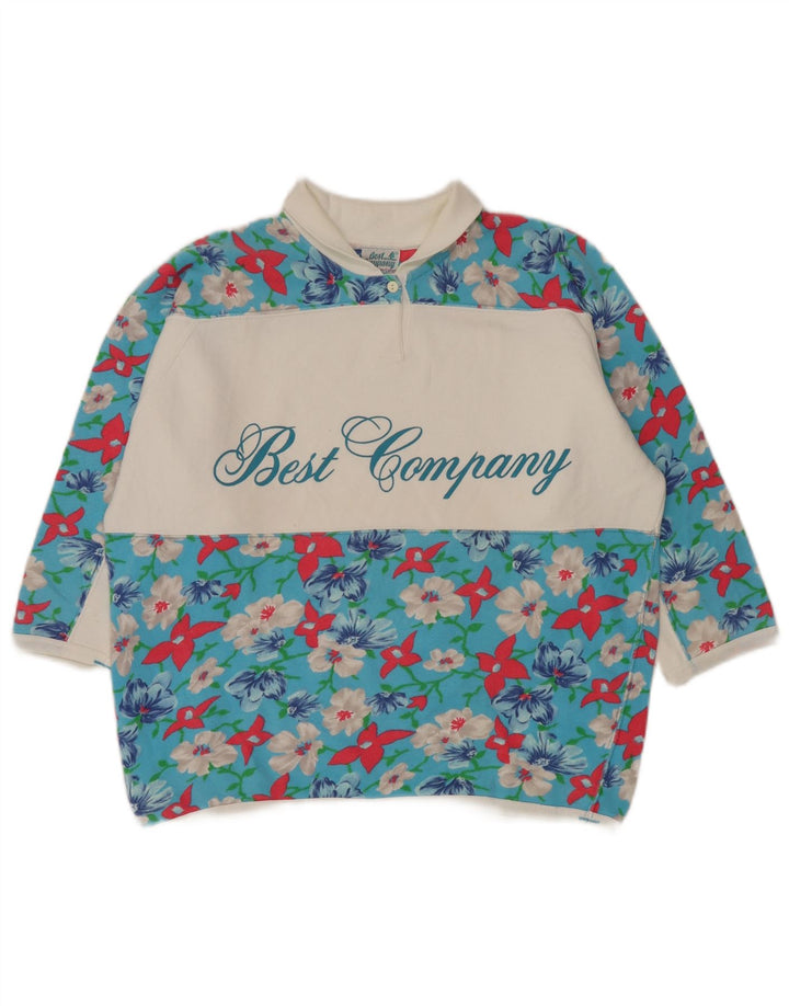 Best Company Top oversize da donna a mezza manica UK 14 Blu medio floreale