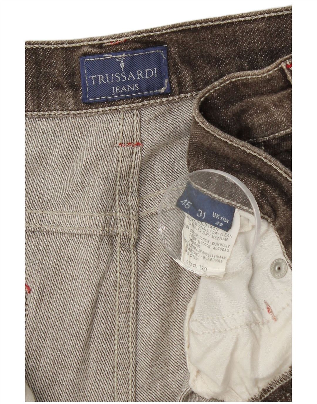 Jeans Dritti Uomo TRUSSARDI W29 L31 Cotone Marrone