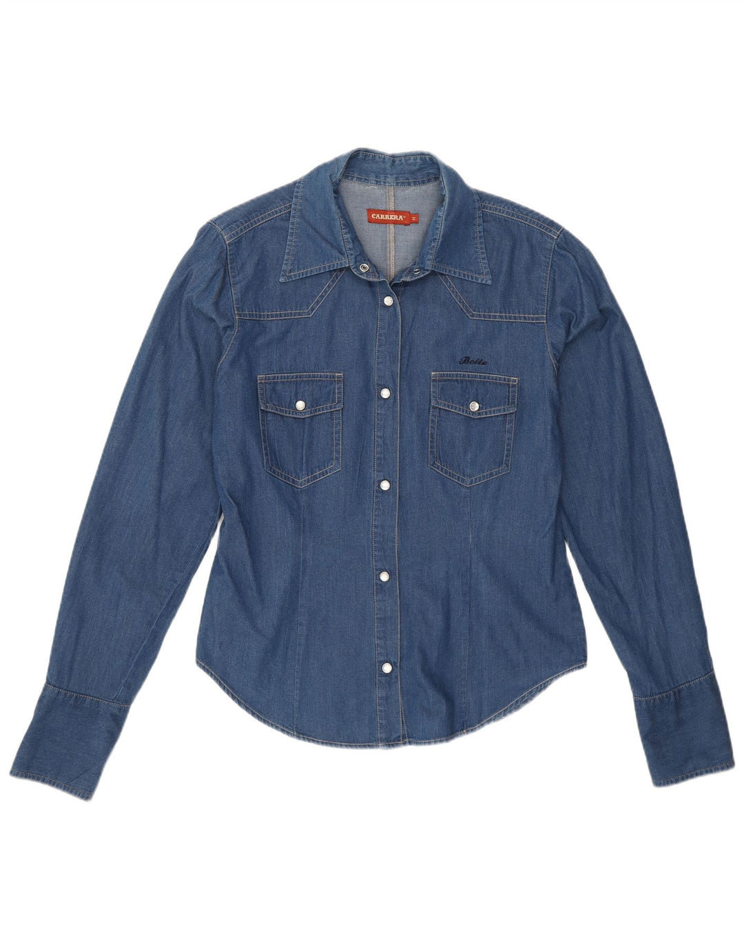 Camicia di jeans da donna Carrera UK 12 Cotone blu medio