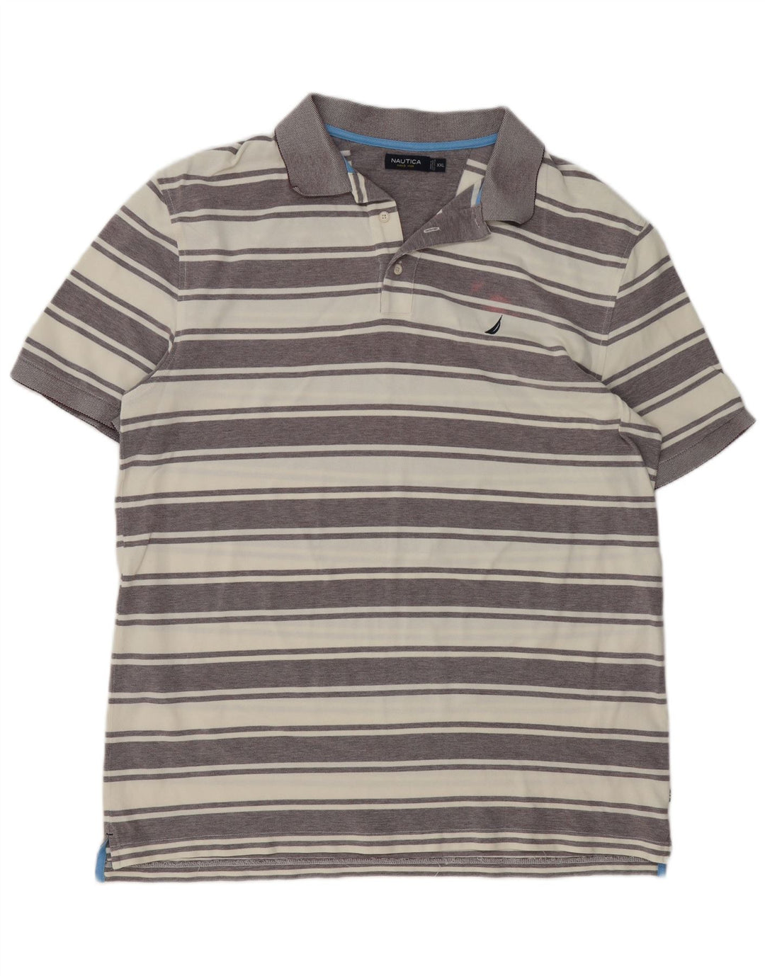 Polo da uomo NAUTICA 2XL cotone a righe grigie