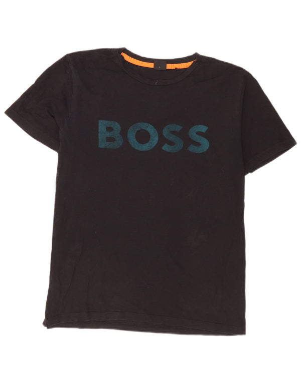 T-shirt grafica da uomo Hugo Boss Top grande in cotone nero