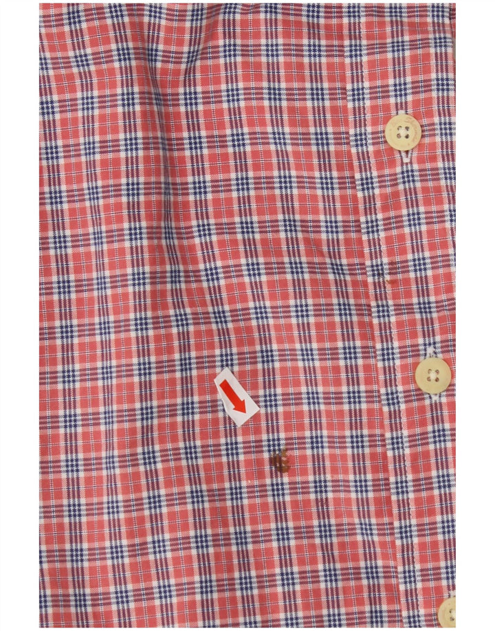 BEN SHERMAN Mens Short Sleeve Shirt Large Red Check
