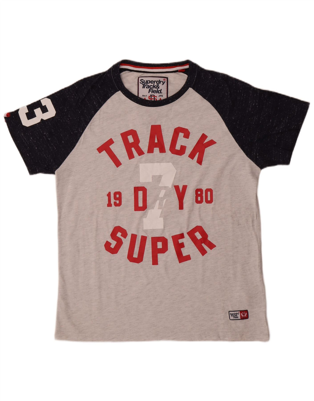T-shirt grafica da uomo Superdry Top XL in cotone color block grigio