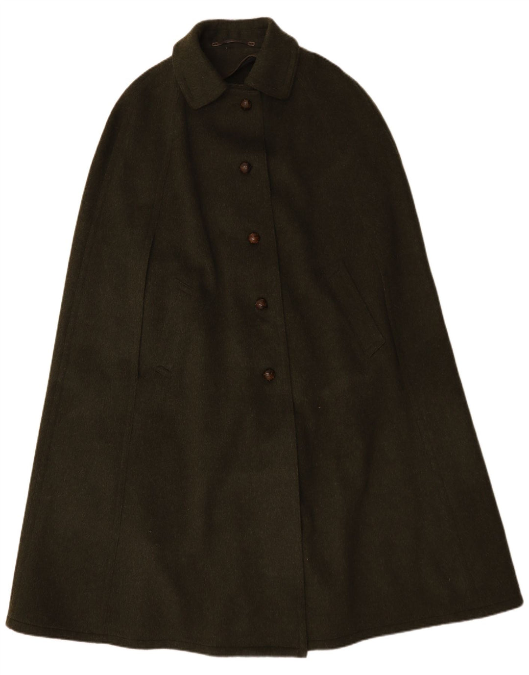 Cappotto a mantella vintage da donna, taglia unica, color kaki