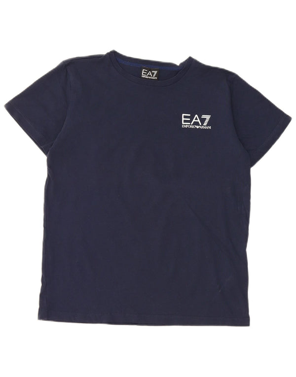 T-shirt grafica per ragazzi EMPORIO ARMANI 13-14 anni in cotone blu navy