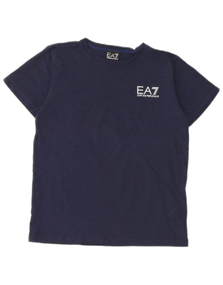 T-shirt grafica per ragazzi EMPORIO ARMANI 13-14 anni in cotone blu navy