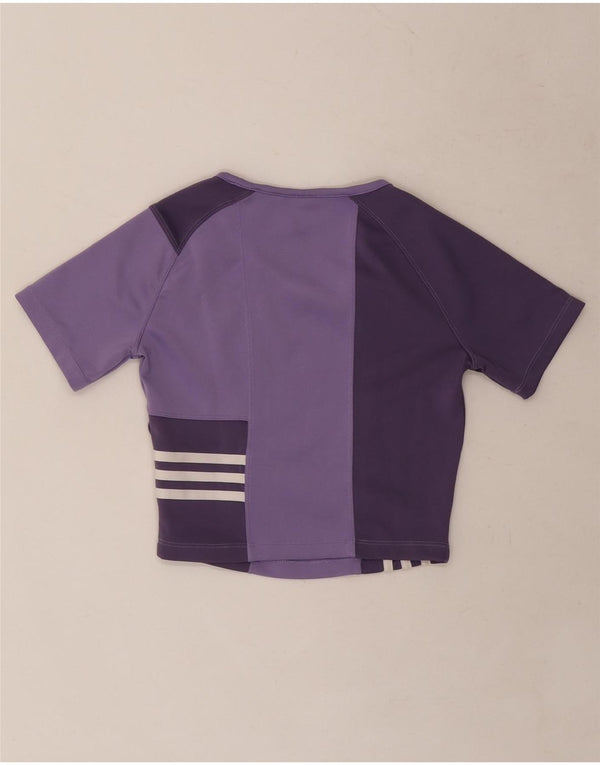 T-shirt corta da donna ADIDAS UK 4/6 XS poliestere color block viola