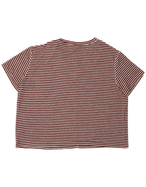 T-shirt oversize da donna Marks & Spencer UK 18 XL a righe bordeaux