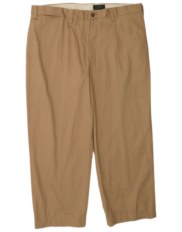 EDDIE BAUER Pantaloni chino dritti da uomo vestibilità classica W40 L30 cotone beige