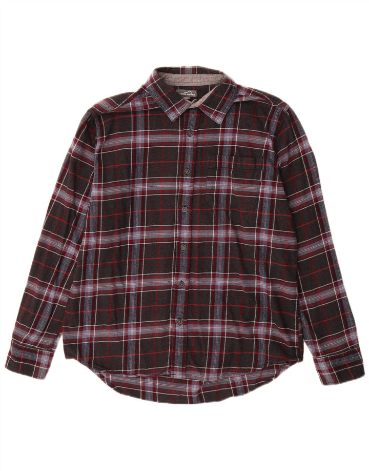 Eddie Bauer Camicia da uomo in flanella di cotone a quadri grigi grandi