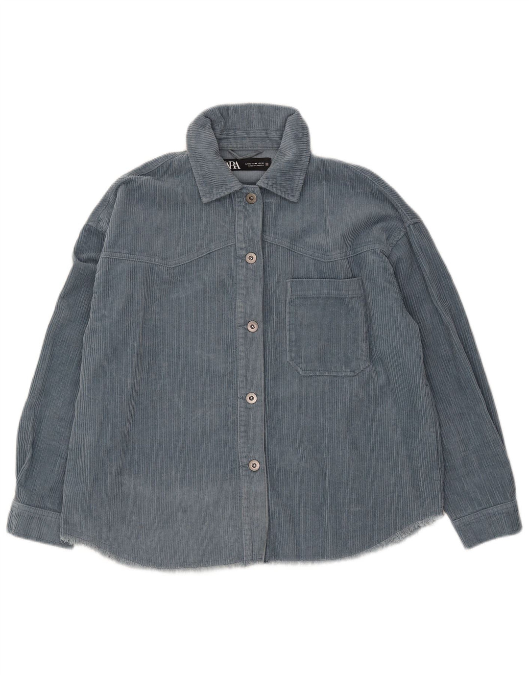 Giacca da donna oversize in velluto a coste Zara UK 6 XS cotone blu