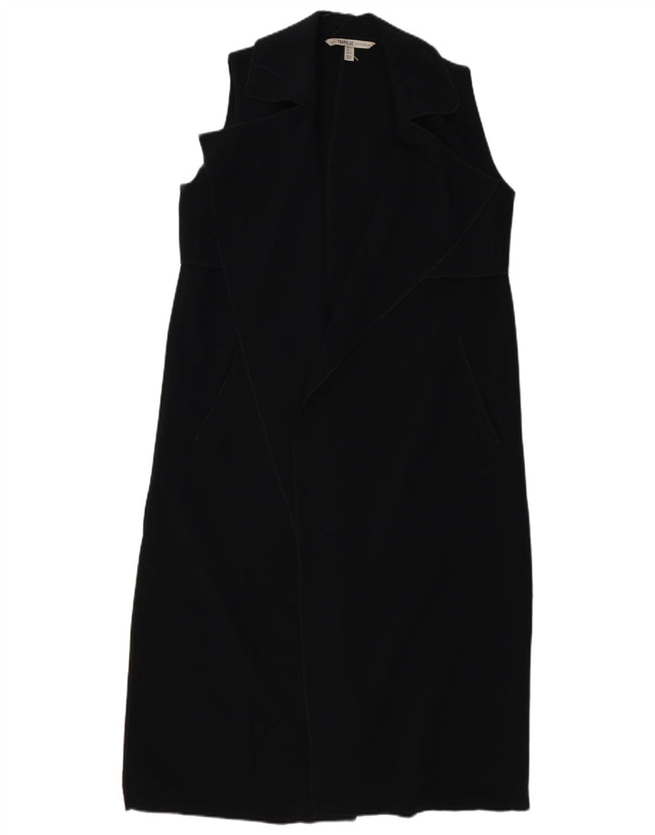ZARA Womens Oversized Longline Sleeveless Blazer Jacket UK 10 Small Black