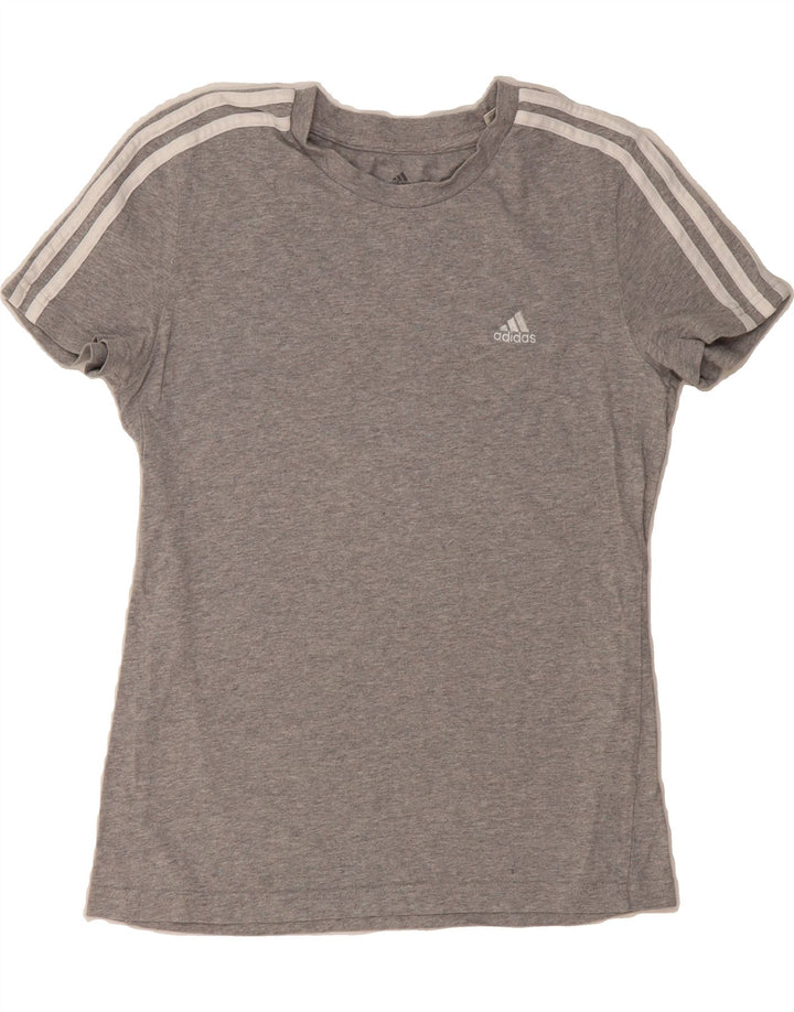 ADIDAS Womens T-Shirt Top UK 12/14 Medium Grey Cotton Vintage Adidas and Second-Hand Adidas from Messina Hembry 