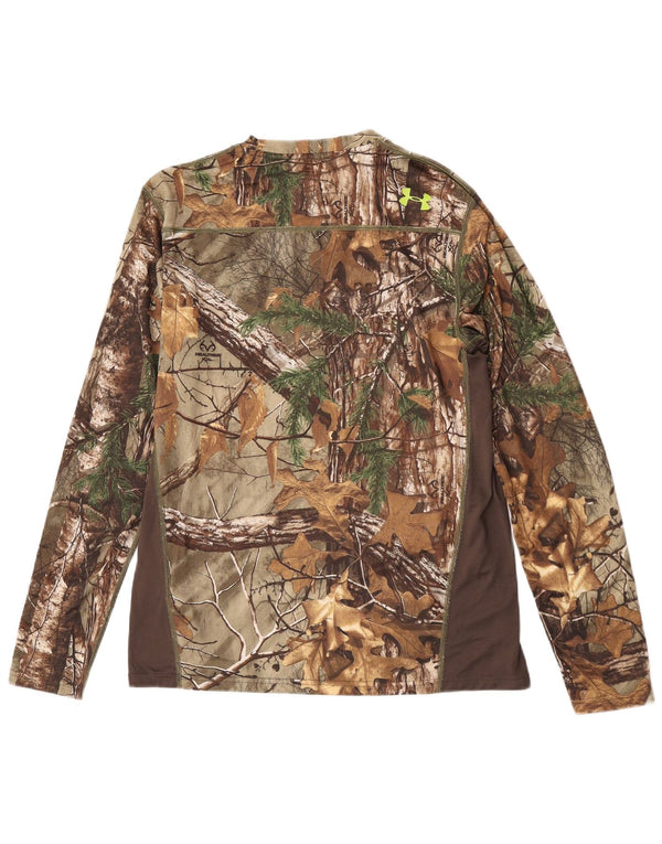 Under Armour Mens Heat Gear Top manica lunga grande mimetico kaki