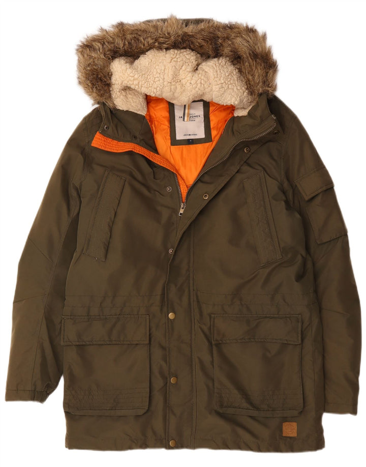 Giacca parka con cappuccio da uomo Jack & Jones UK 38 medio cachi