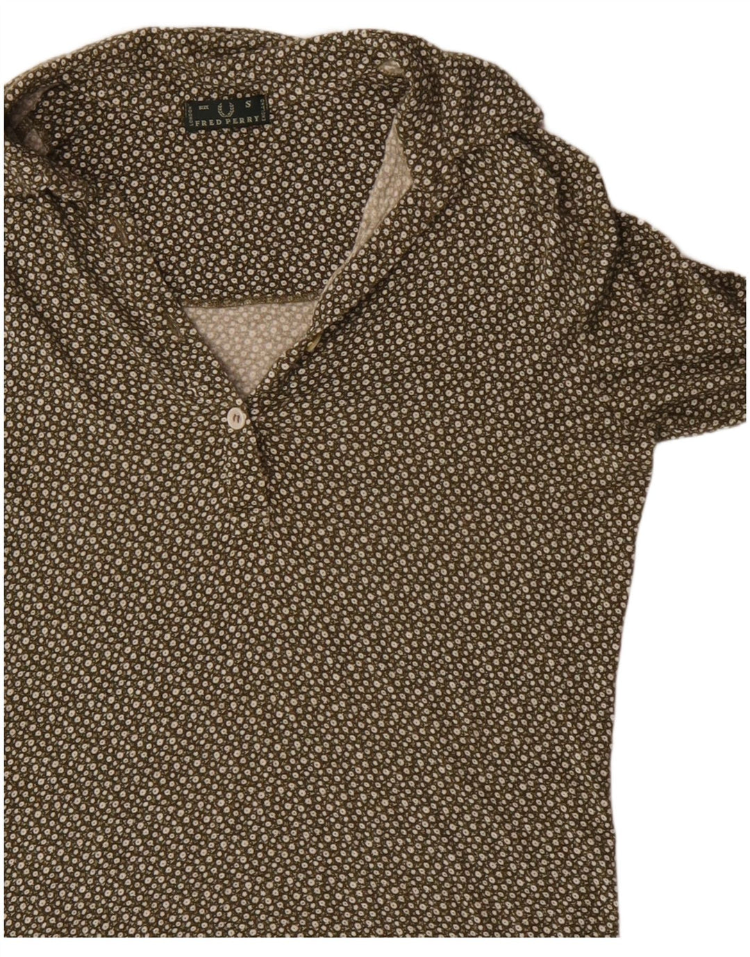 Maglietta pullover da donna Fred Perry UK 10 Small Khaki Floral