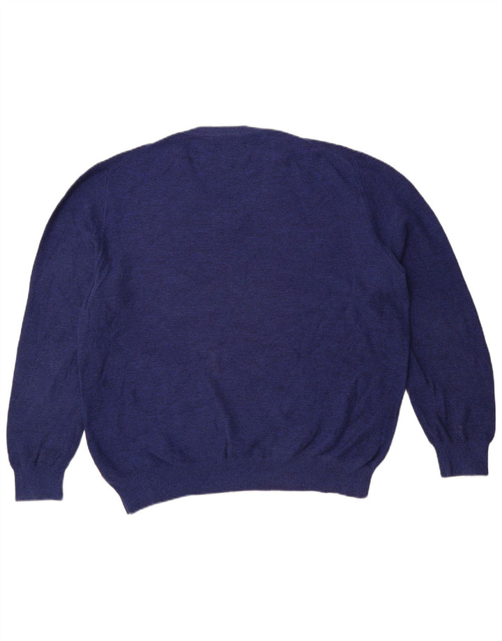 Maglione da uomo con scollo a V Izod grande cotone blu