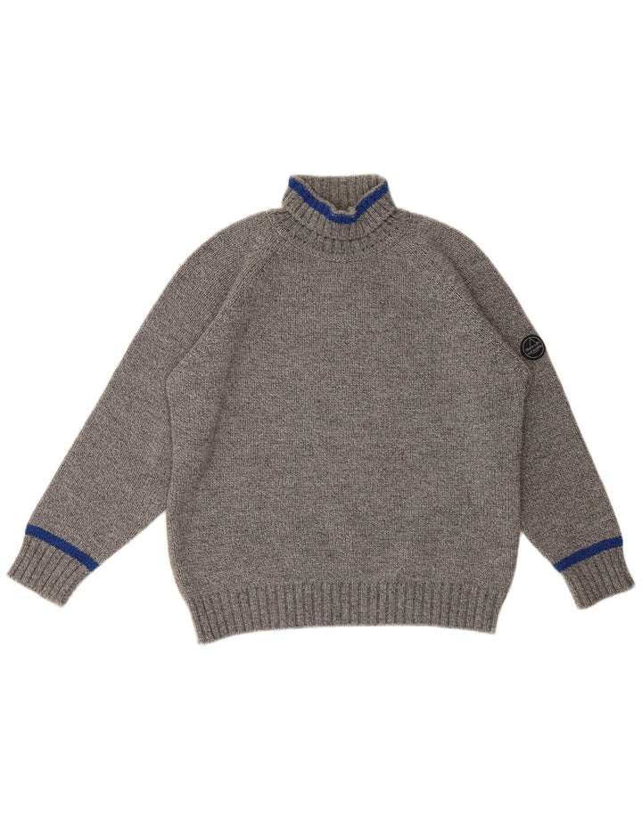 Murphy & Nye Maglione da uomo con collo alto e maglione grande in lana grigia