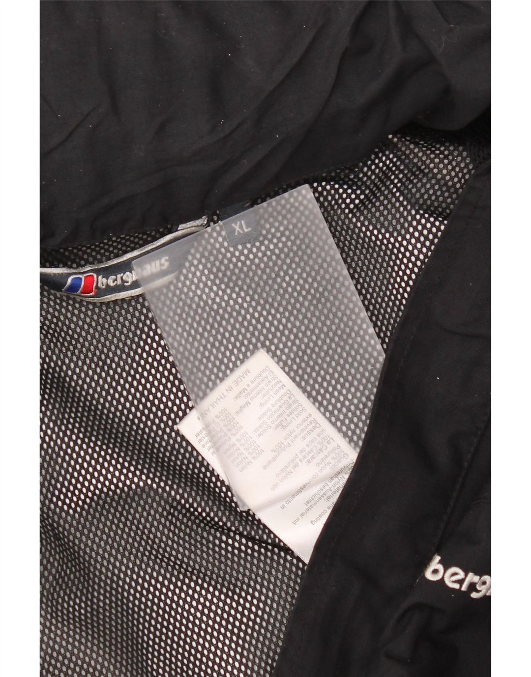 Giacca antipioggia da uomo con cappuccio Berghaus UK 42 XL nylon nero