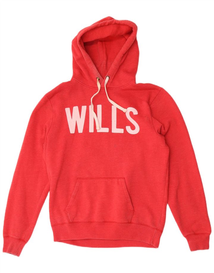 JACK WILLS Felpa con cappuccio grafica da uomo in cotone rosso medio