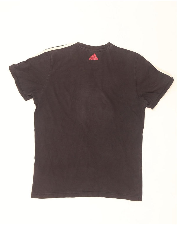 T-shirt grafica da uomo Adidas Top in cotone nero medio