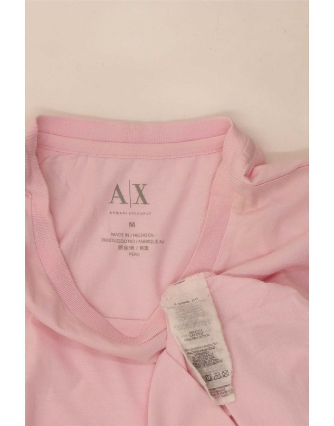 T-shirt da uomo Armani Exchange Top in cotone rosa medio