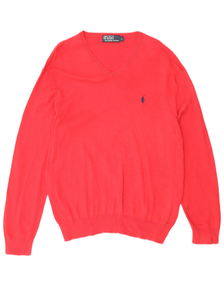Polo Ralph Lauren Maglione da uomo con scollo a V grande rosa