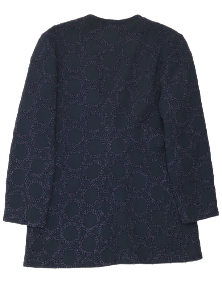 Gai Mattiolo Giacca da donna con cravatta sul davanti IT 50 XL Blu navy geometrico