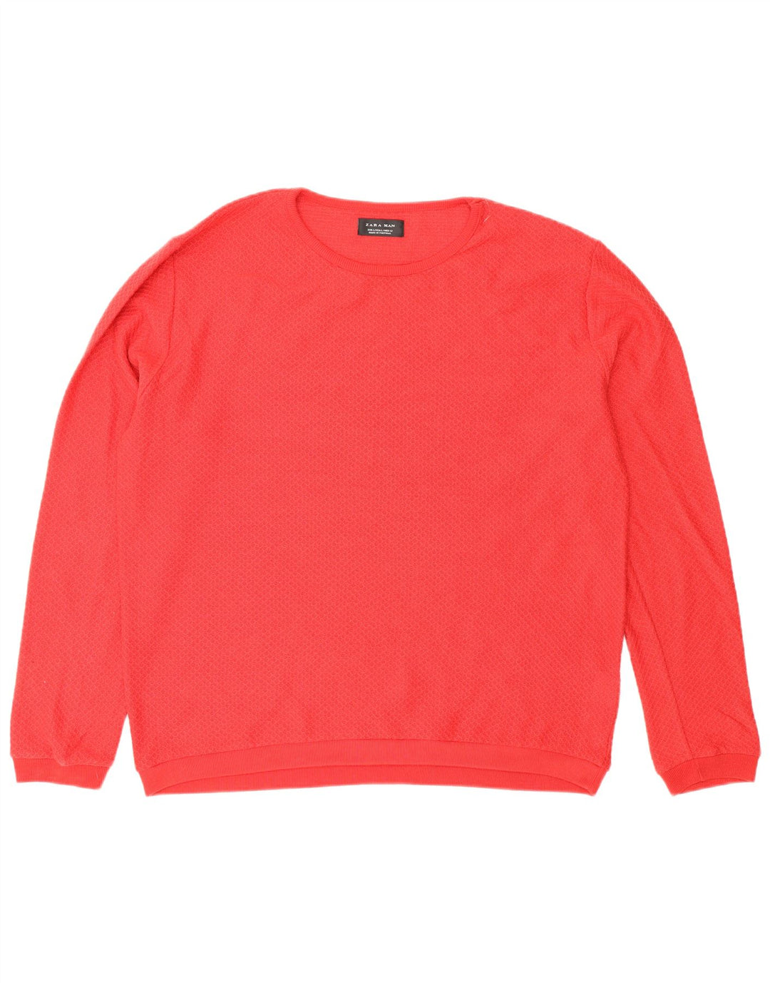 Maglione maglione girocollo da uomo Zara grande poliestere rosso