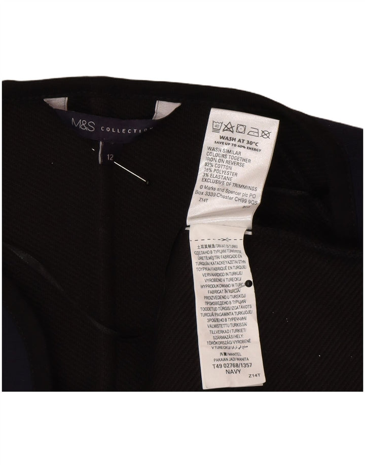 Cappotto aperto da donna Marks & Spencer UK 12 cotone blu navy medio