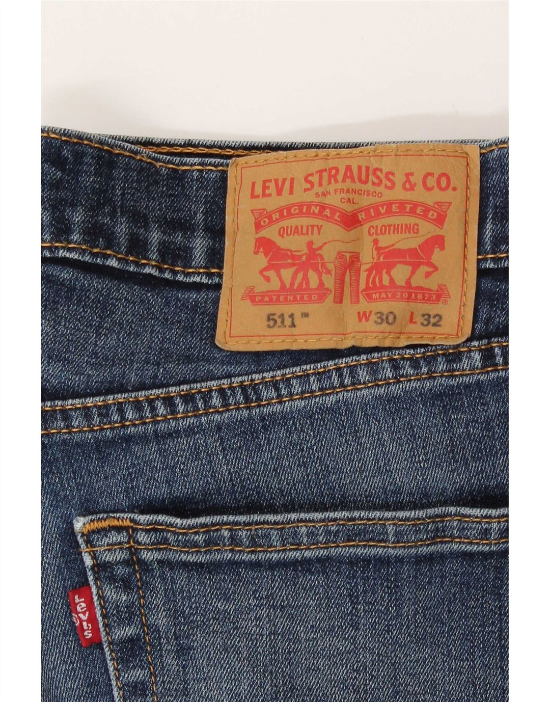 Jeans Levi's Uomo 511 Slim Distressed W30 L29 Cotone Blu