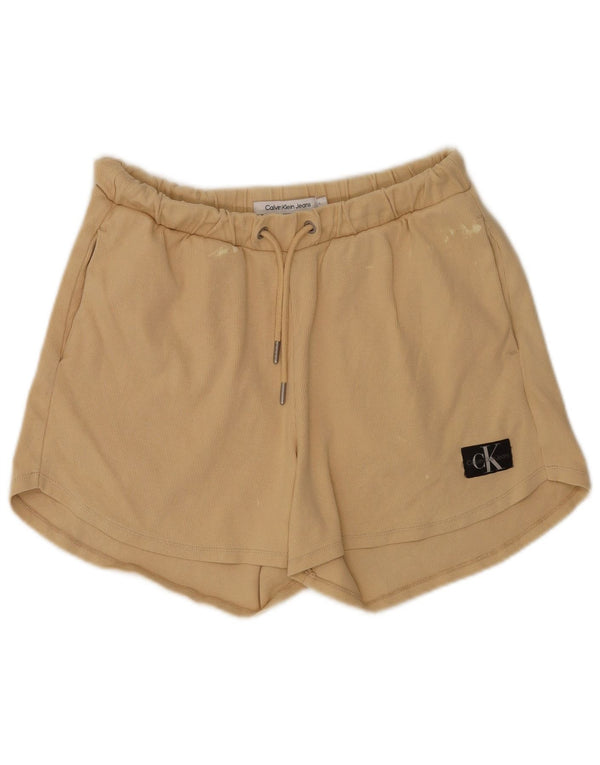 Pantaloncini sportivi da donna Calvin Klein UK 16 Large Beige Cotton