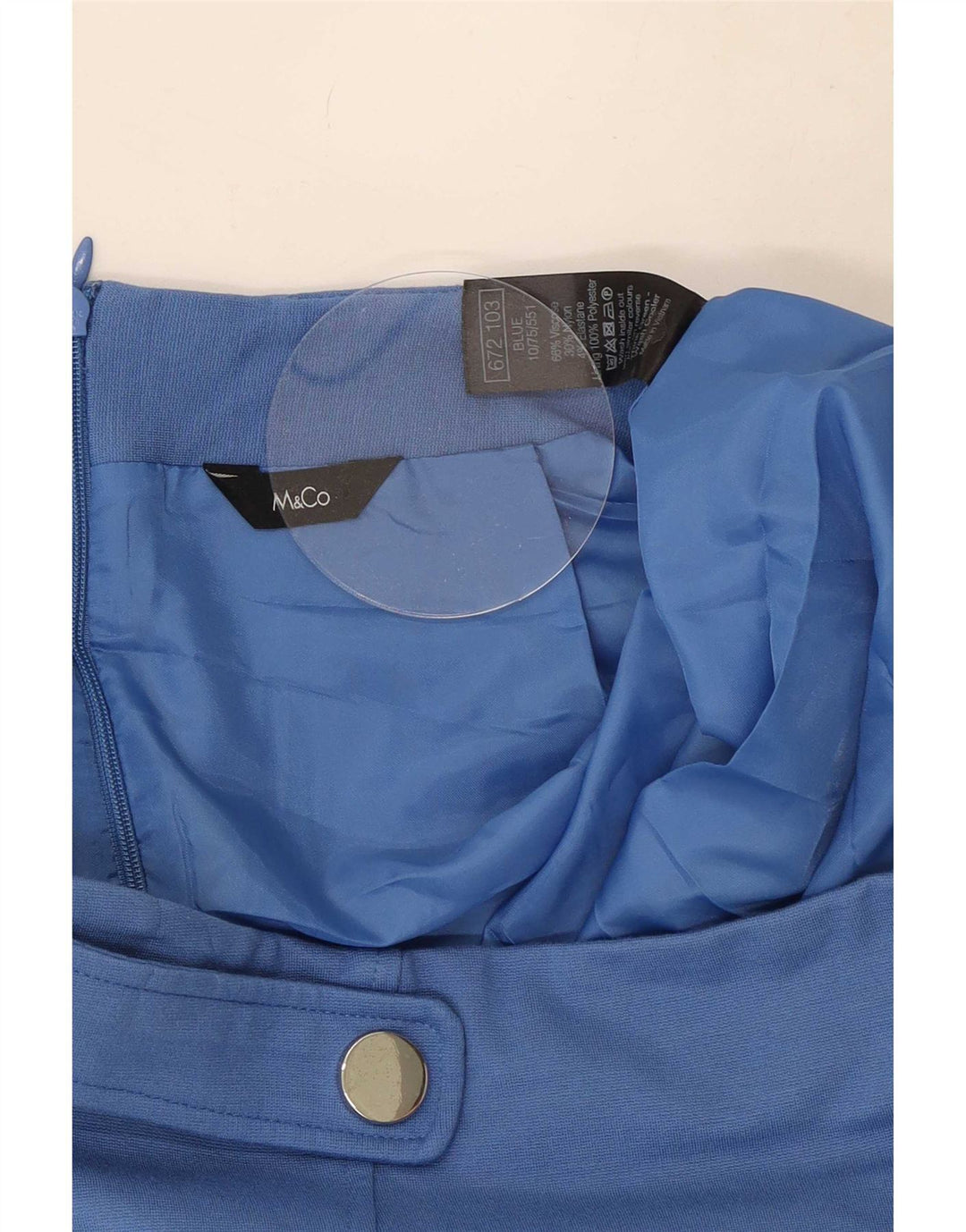 Gonna dritta da donna M&Co UK 12 media W30 viscosa blu