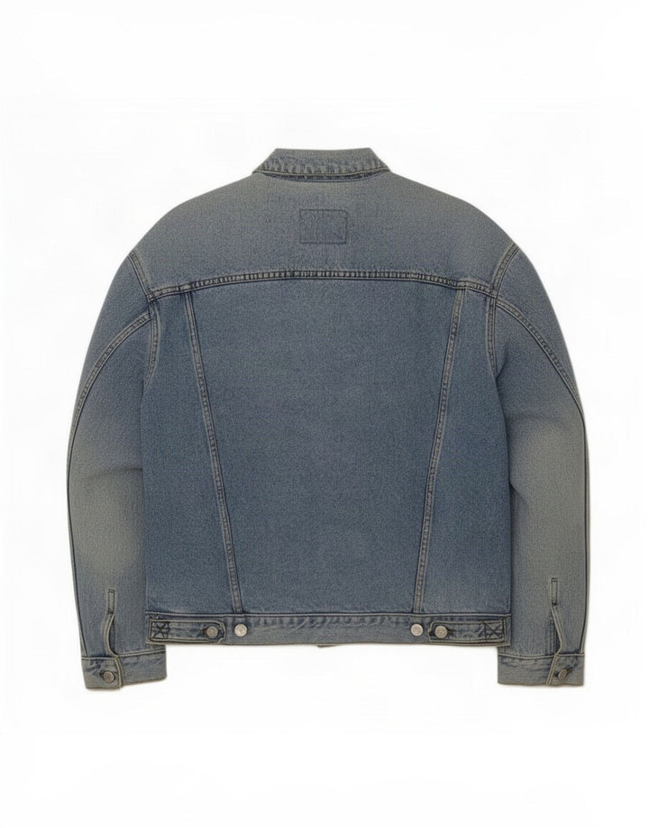 Giacca di jeans da uomo uniforme UK 40 grande blu
