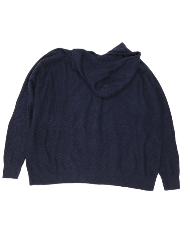 Maglione da uomo Marks & Spencer con zip e collo XL in viscosa blu navy