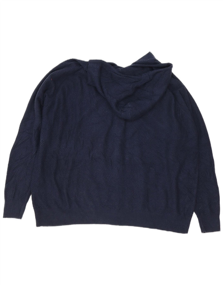Maglione da uomo Marks & Spencer con zip e collo XL in viscosa blu navy
