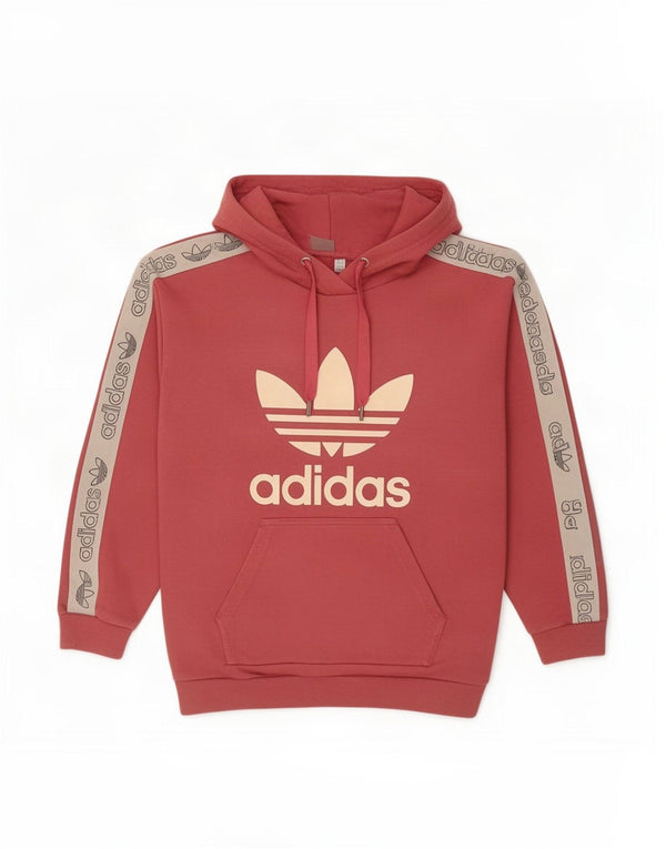 Felpa con cappuccio oversize grafica da donna Adidas UK 6 XS Pink Colourblock