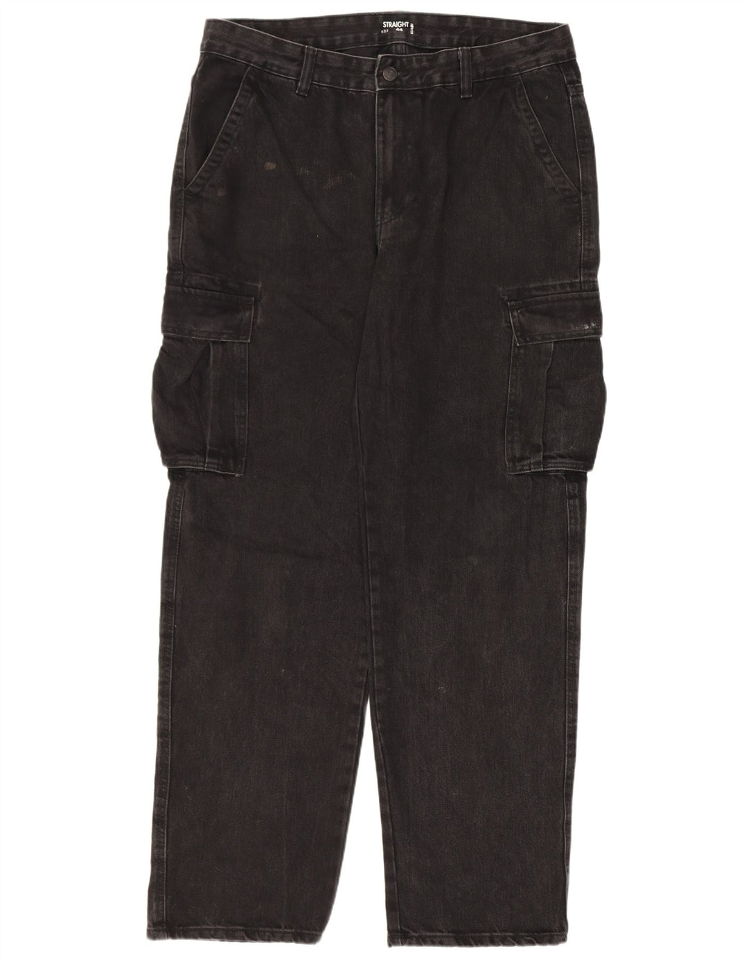 Jeans dritti cargo da uomo Kiabi IT 50 grandi W34 L31 neri