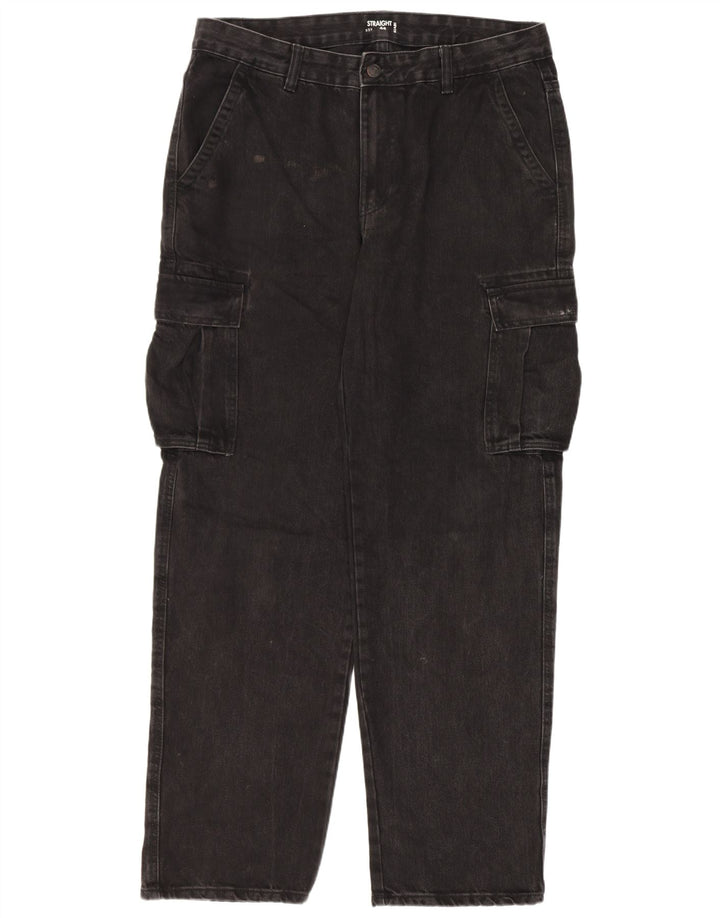 Jeans dritti cargo da uomo Kiabi IT 50 grandi W34 L31 neri