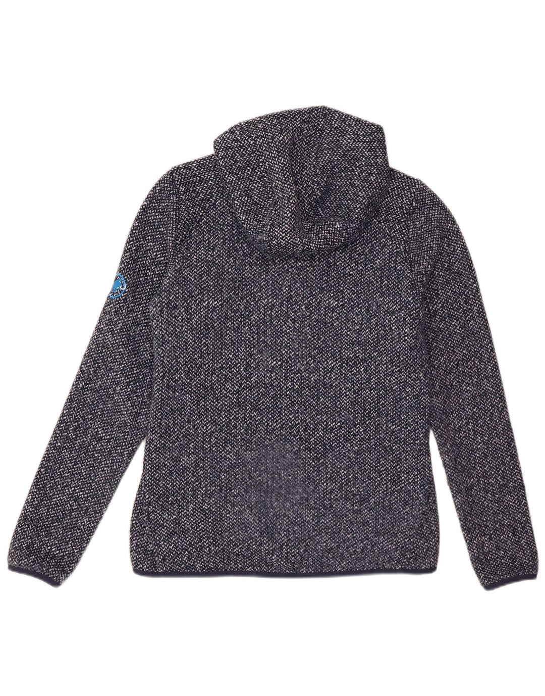 Mammut Maglione da donna con cappuccio e zip piccolo in poliestere chiazzato blu