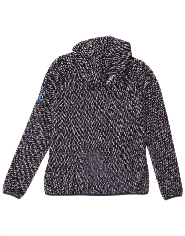 Mammut Maglione da donna con cappuccio e zip piccolo in poliestere chiazzato blu