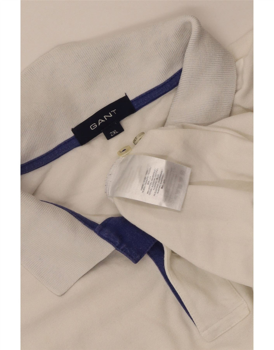 Polo da uomo Gant 2XL cotone bianco classico
